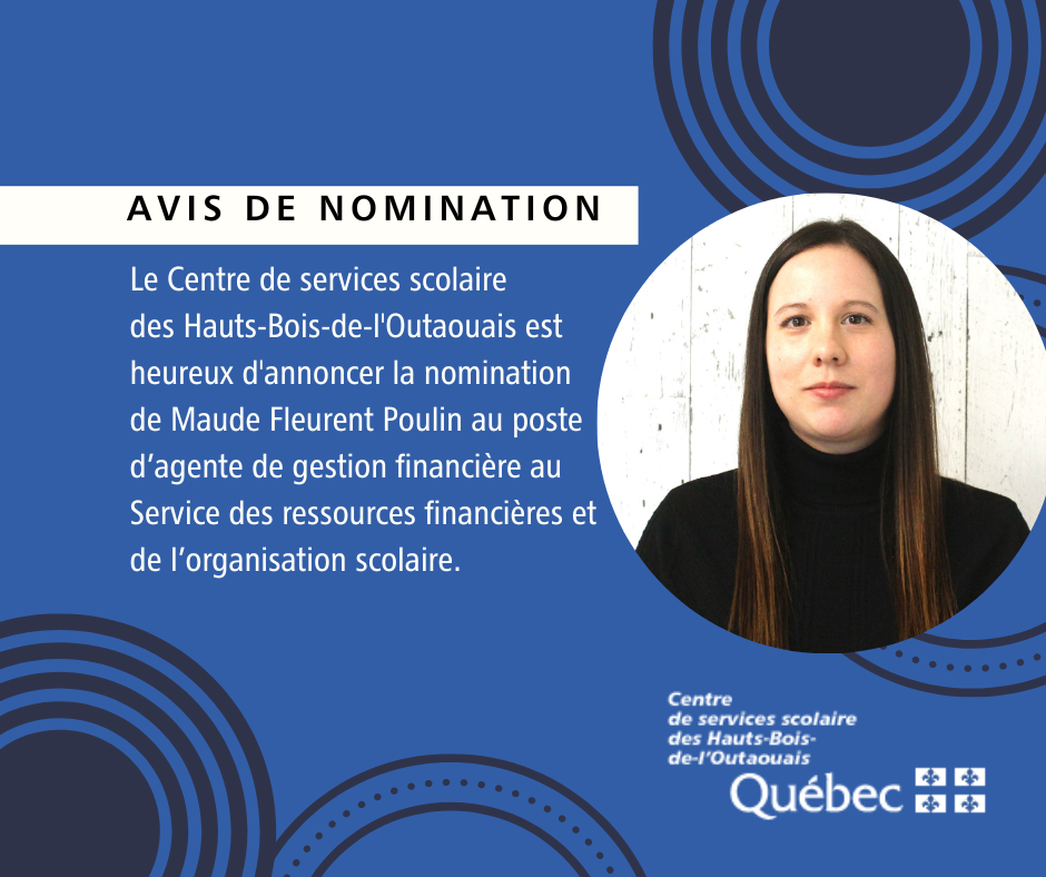 Nomination d’une agente de gestion financière