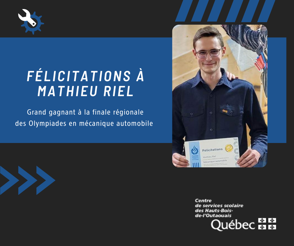 Félicitations à Mathieu Riel !