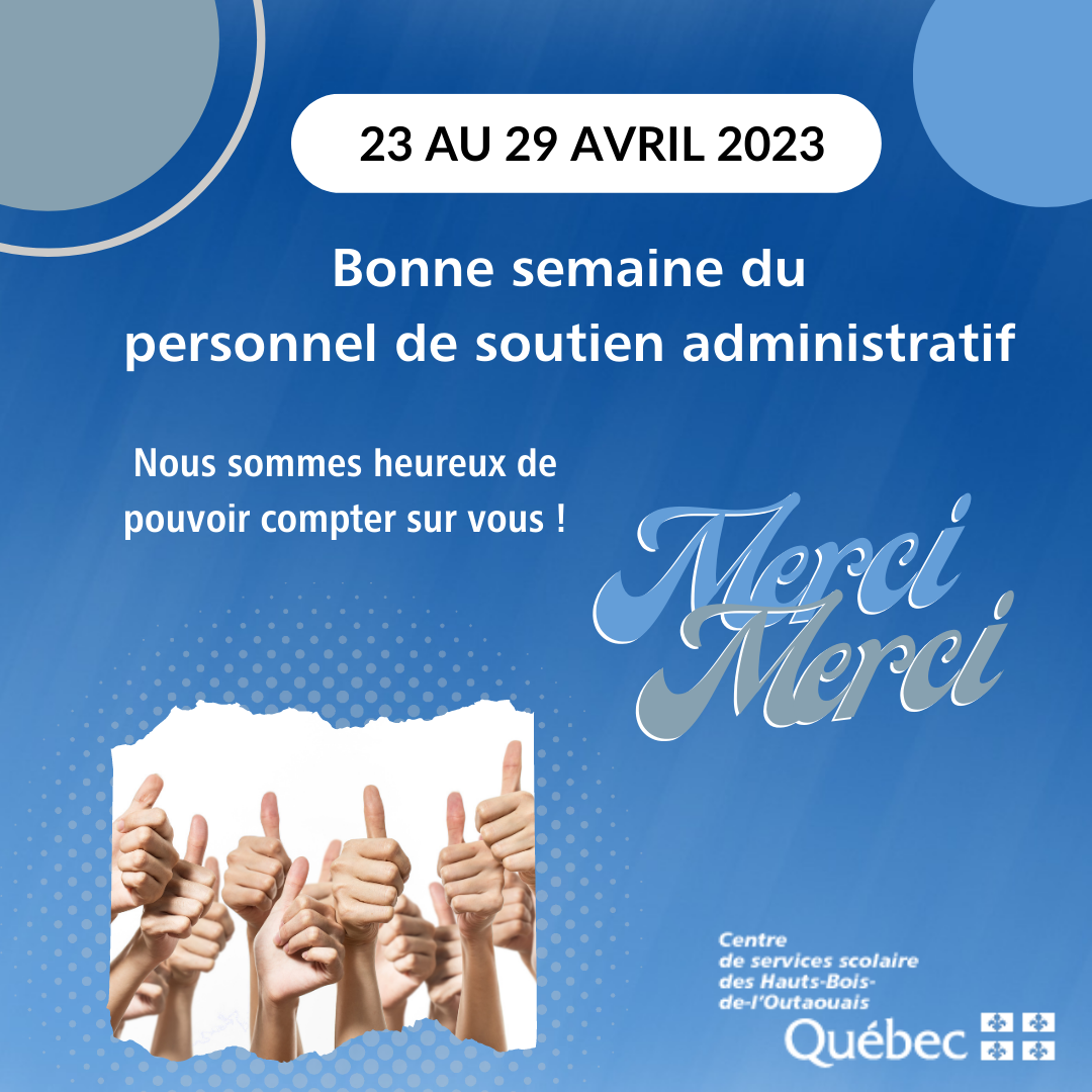 23 au 29 avril 2023 : Semaine du personnel de soutien administratif