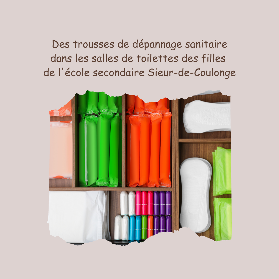 Des trousses de dépannage sanitaire dans les salles de toilettes des filles de l’école secondaire Sieur-de-Coulonge