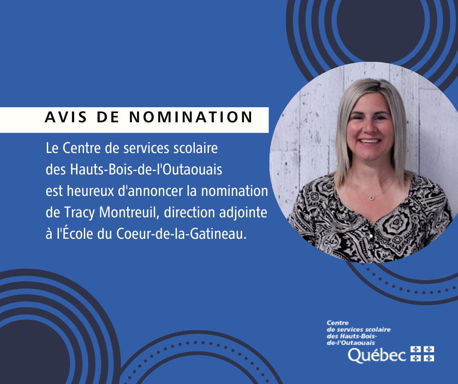 Nomination d’une direction adjointe à l’École du Cœur-de-la-Gatineau