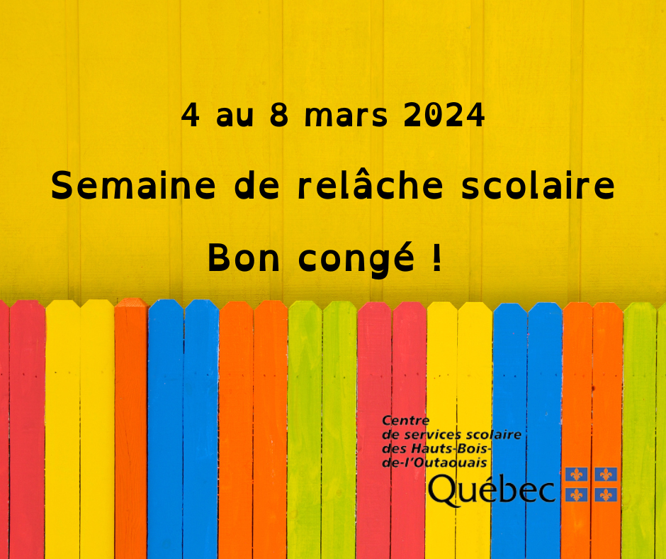 Du 4 au 8 mars 2024, c’est la relâche…