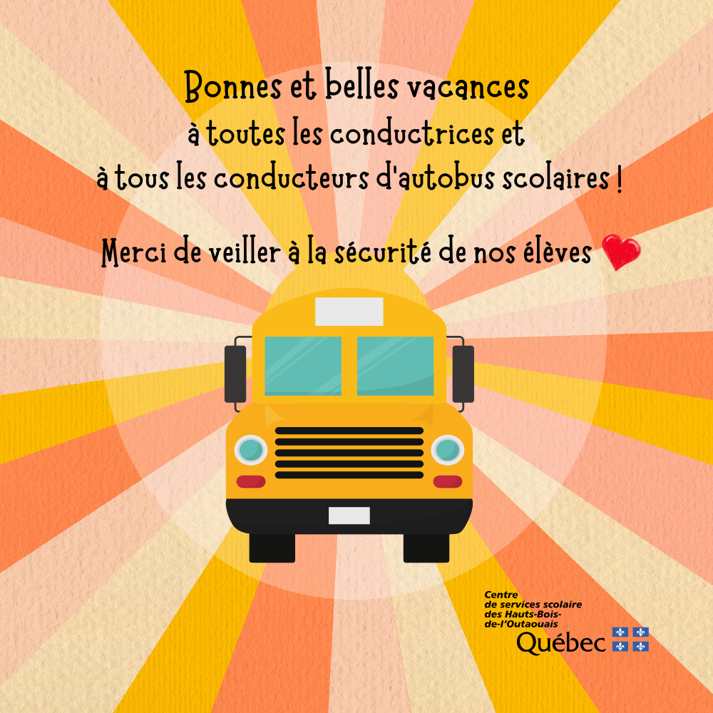 Remerciements aux conductrices et conducteurs d’autobus scolaires