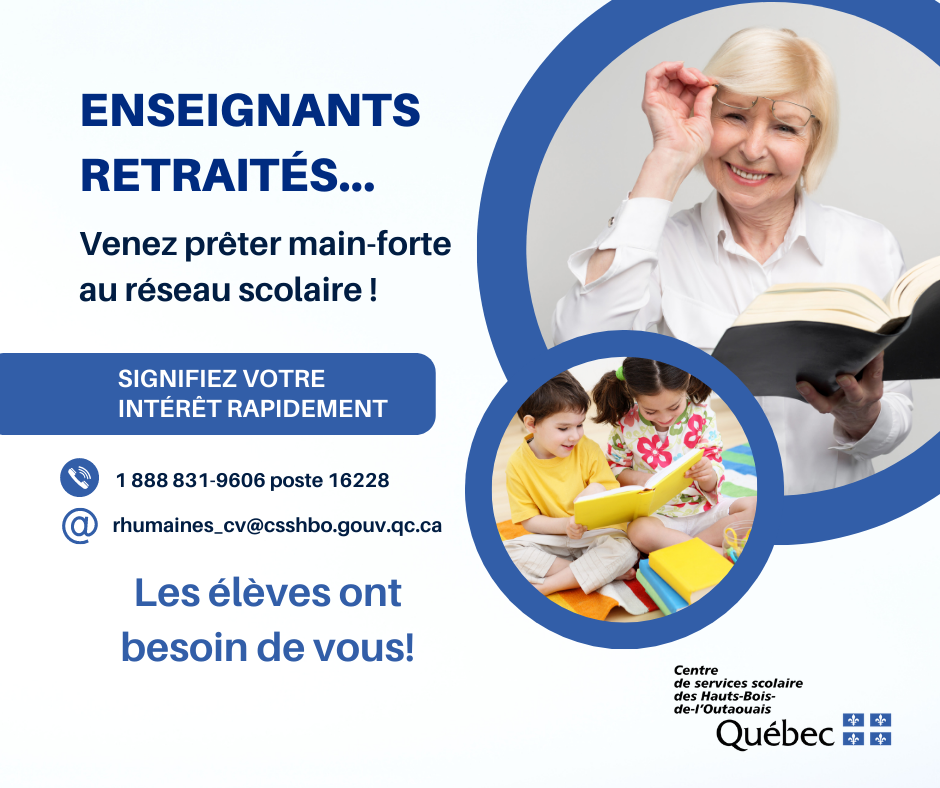 Appel aux enseignantes retraitées et aux enseignants retraités