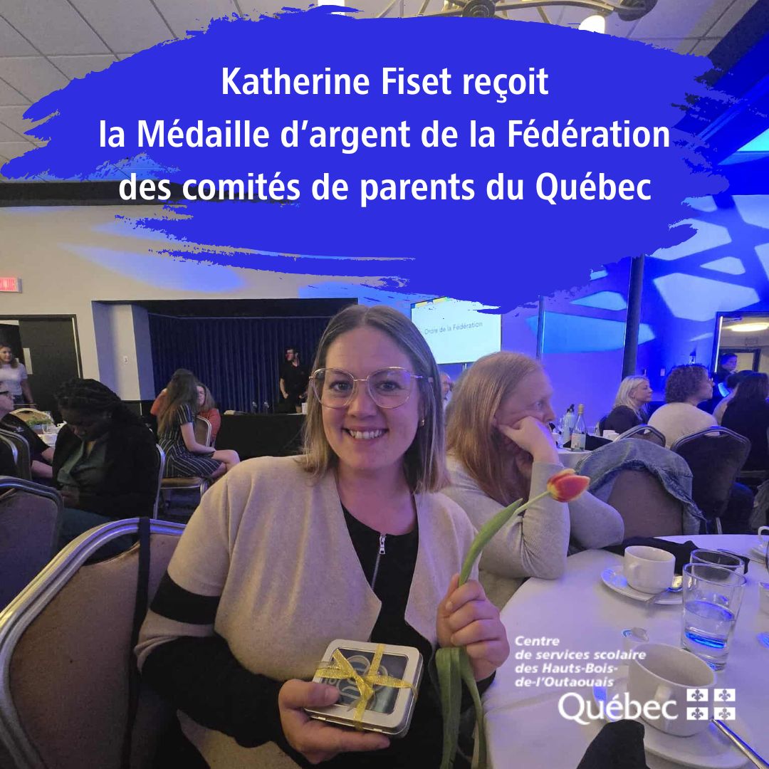 Katherine Fiset reçoit la Médaille d’argent de la Fédération des comités de parents du Québec