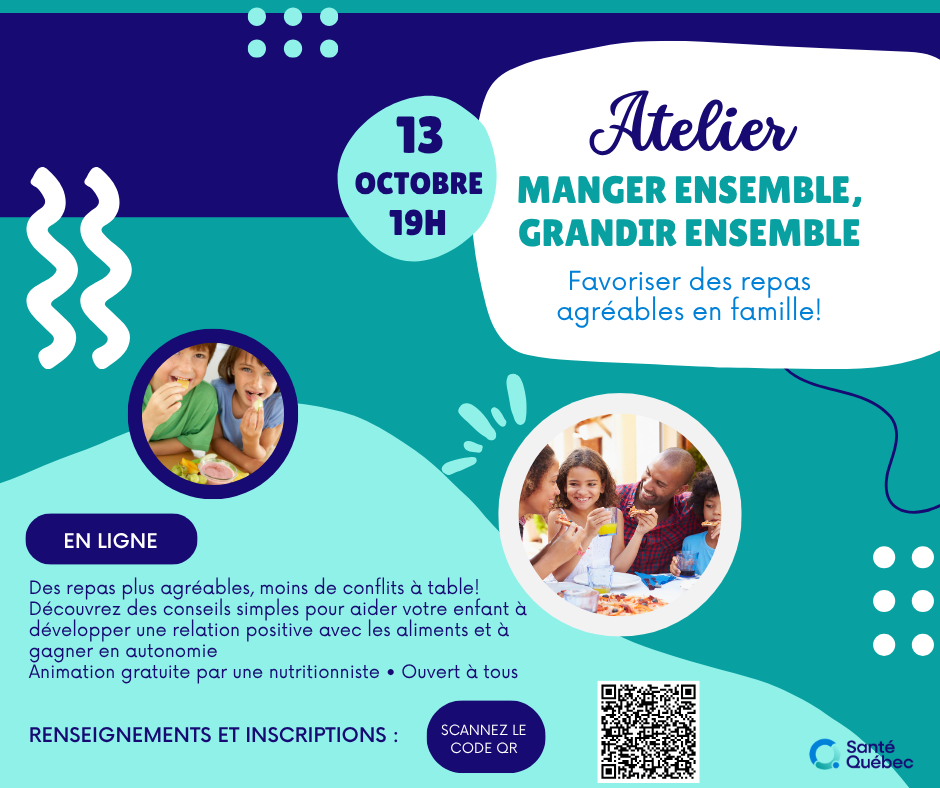 Atelier gratuit : Manger ensemble, grandir ensemble