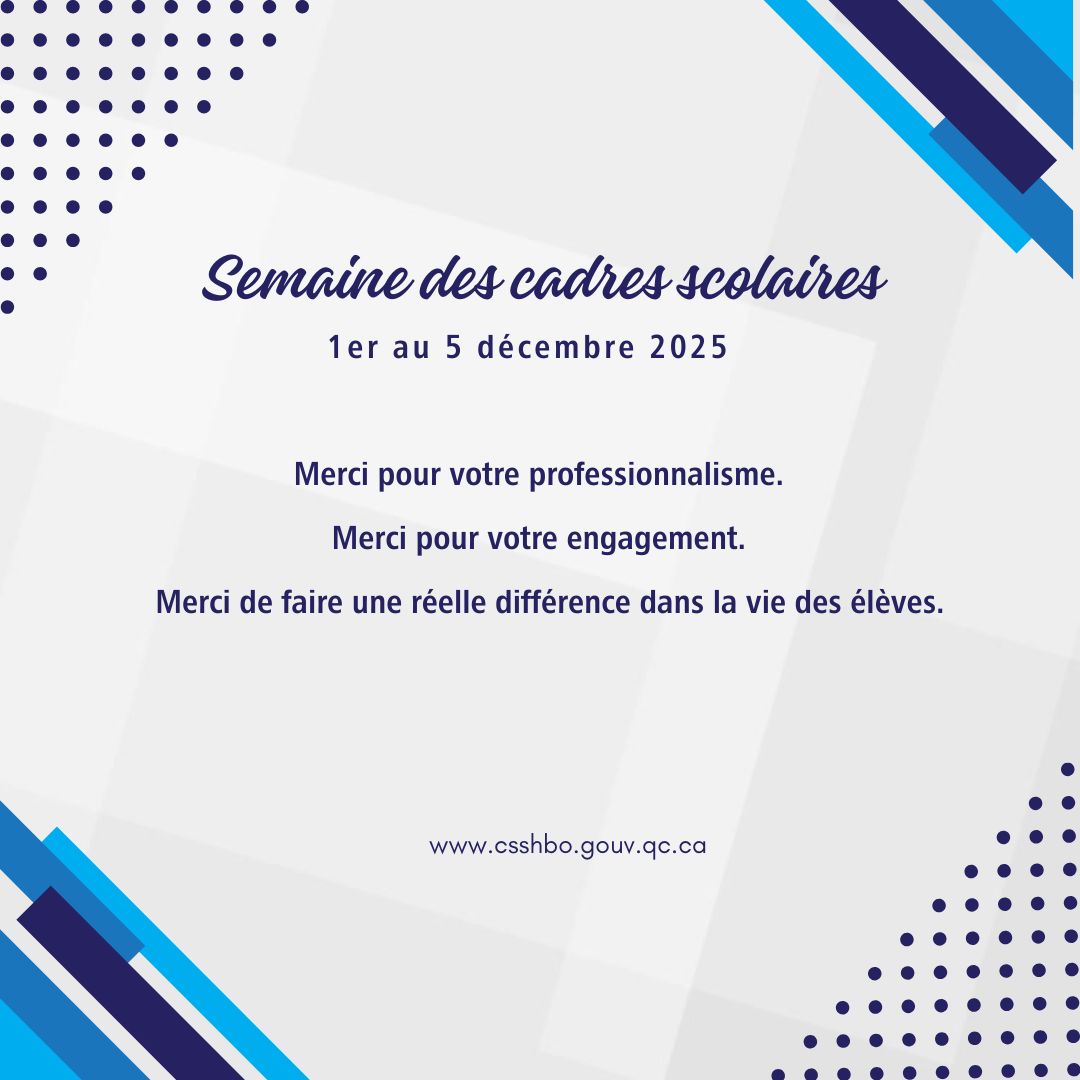 Semaine des cadres scolaires – 1er au 5 décembre 2025