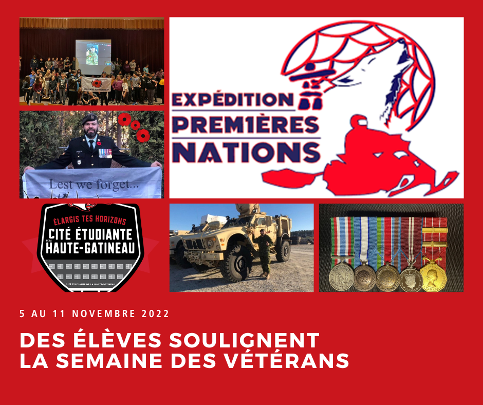 La Semaine des vétérans soulignée par les élèves de 1re secondaire de la Cité étudiante de la Haute-Gatineau