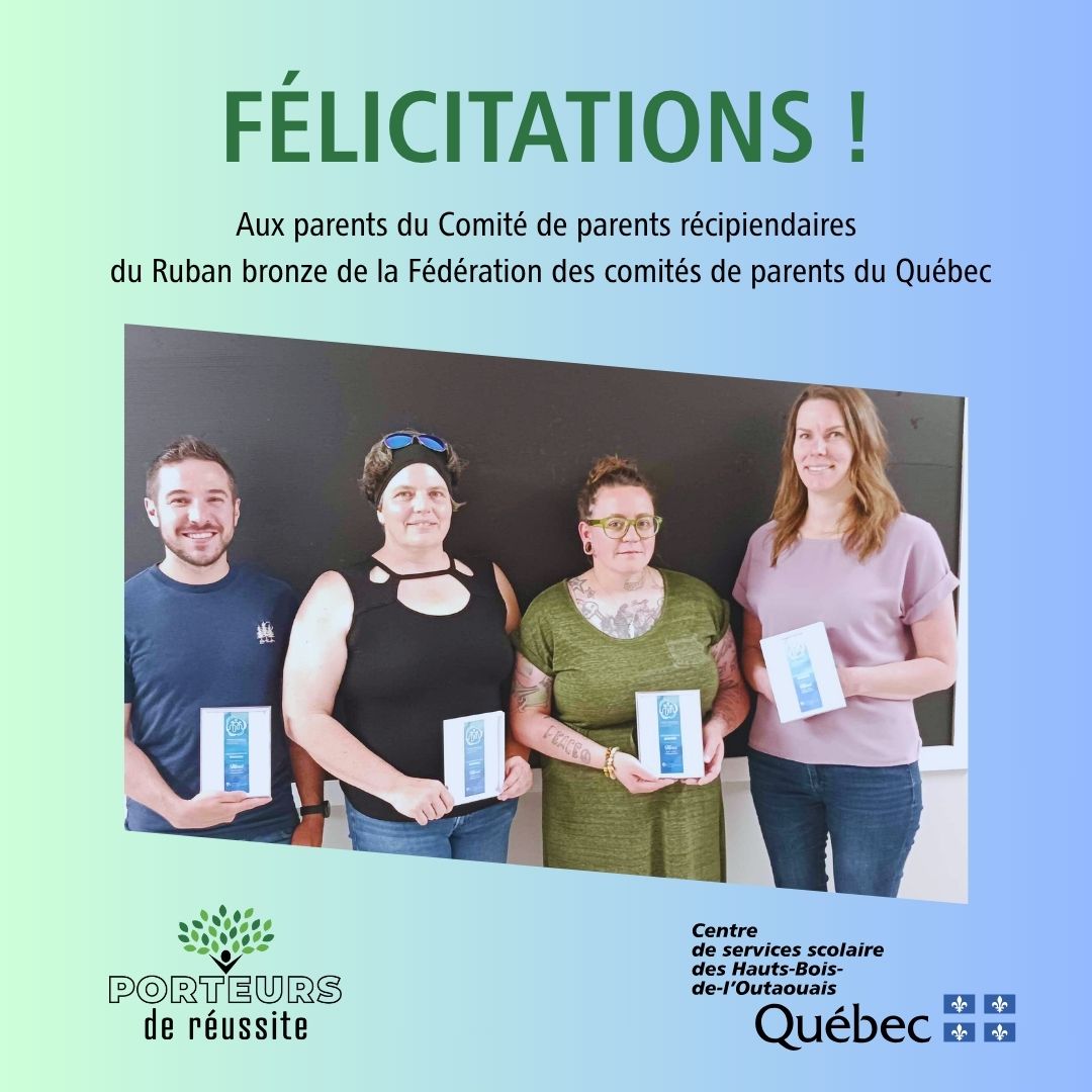 Des parents engagés honorés par la Fédération des comités de parents du Québec