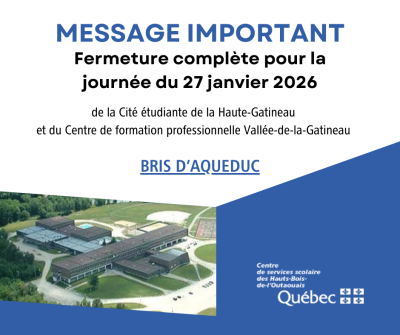 Fermeture complète – Mardi 27 janvier 2026