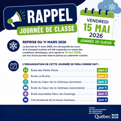 Rappel – Reprise de la journée du 11 mars le 15 mai 2026