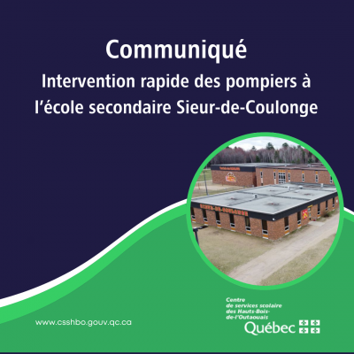Intervention rapide à l’école secondaire Sieur-de-Coulonge