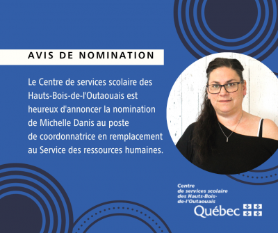 Nomination de Michelle Danis en remplacement au poste de coordonnatrice au Service des ressources humaines