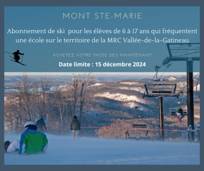 Forfaits ski et location au Mont Ste-Marie : Tout ce qu'il vous faut pour la saison