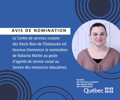 Avis de nomination – Agente de service social