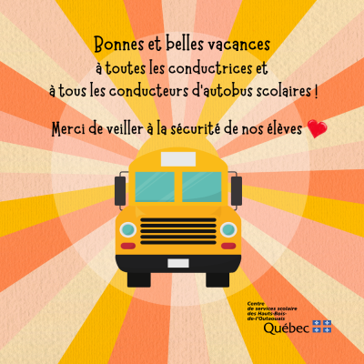 Remerciements aux conductrices et conducteurs d’autobus scolaires