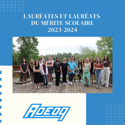 Lauréates et lauréats du mérite scolaire 2023-2024