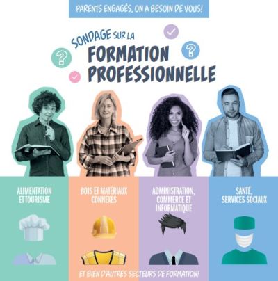 APPEL À LA PARTICIPATION DES PARENTS | Sondage sur la formation professionnelle