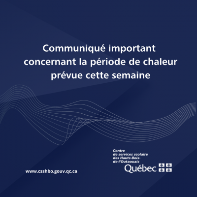 Communiqué concernant la période de chaleur prévue cette semaine