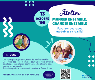 Atelier gratuit : Manger ensemble, grandir ensemble