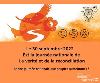 La Journée nationale de la vérité et de la réconciliation se tiendra le vendredi 30 septembre 2022