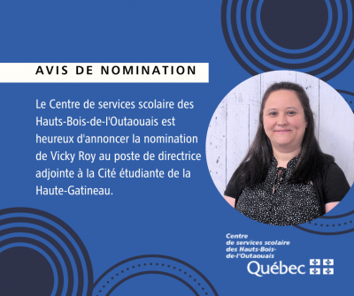 Nomination d’une direction adjointe à la Cité étudiante de la Haute-Gatineau