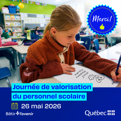 Journée de valorisation du personnel scolaire : merci à tout notre personnel!