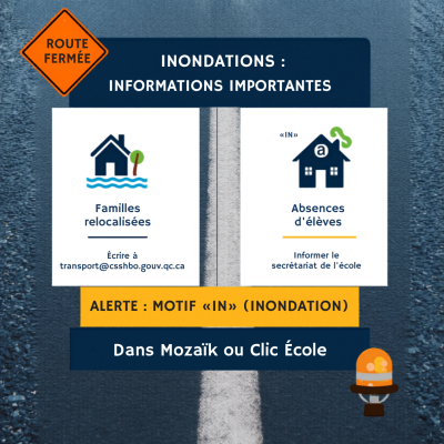 Situation des inondations – Information aux parents